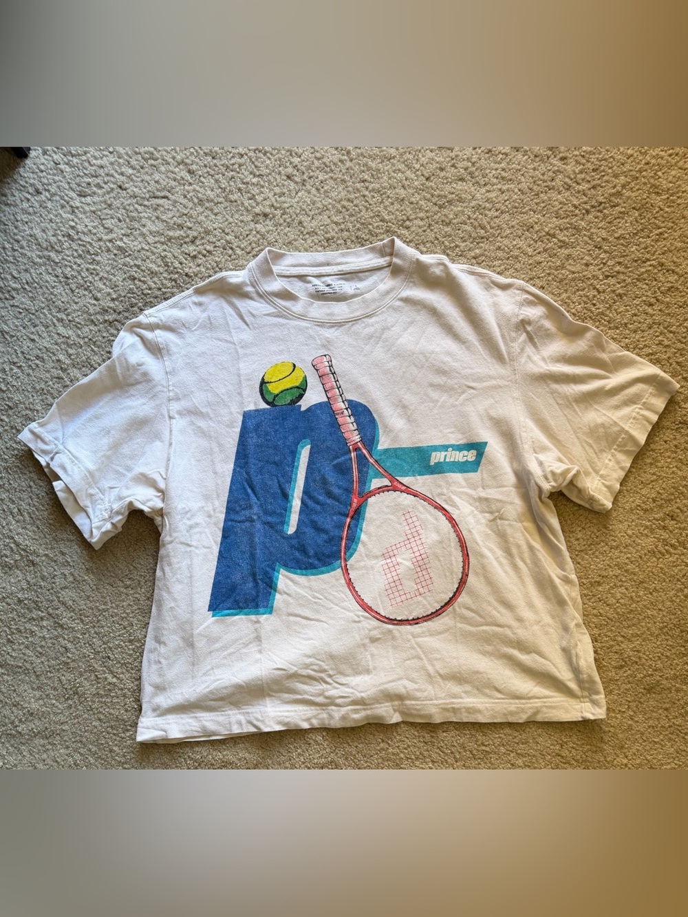 Abercrombie & Fitch x Prince Tennis Vintage-Inspired Cropped Tee Size L